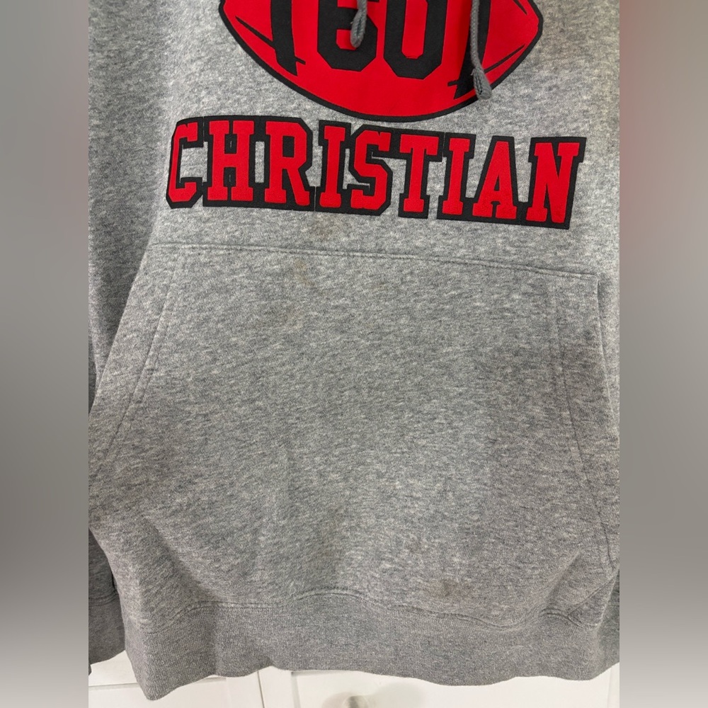 Nike Gray Hoodie with Red Print Size L - Picture 4 of 10